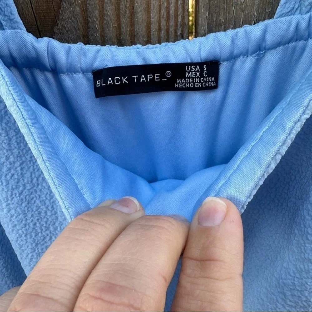 Black Tape Light Blue Tiered Puff Sleeve Midi Dress – Size Small - Picture 6 of 6